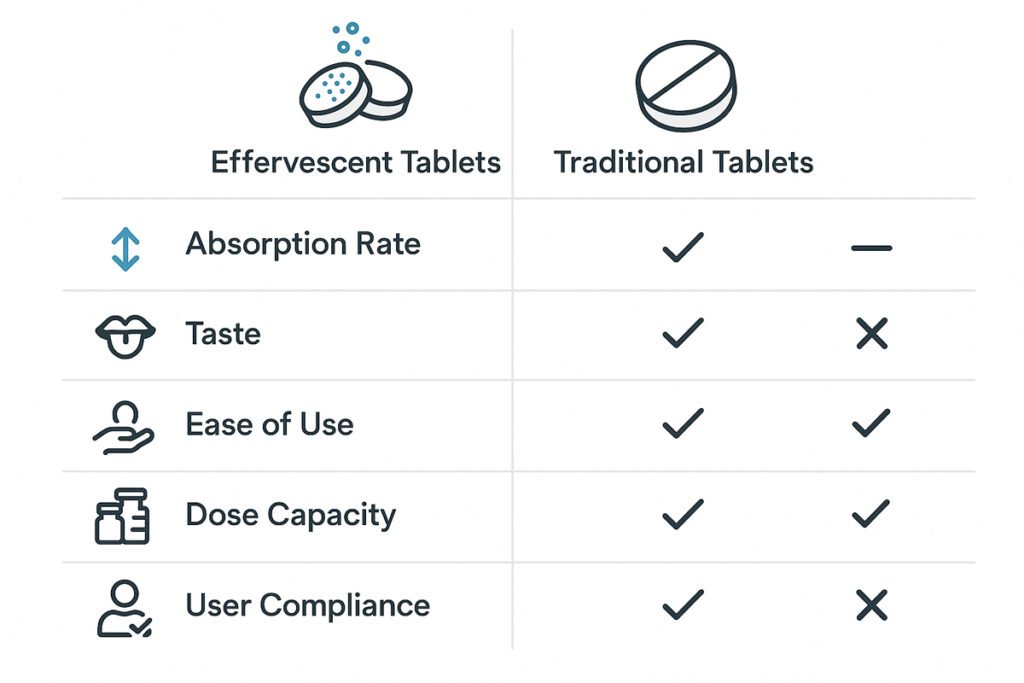 Effervescent Tablets VS Traditional Tablets