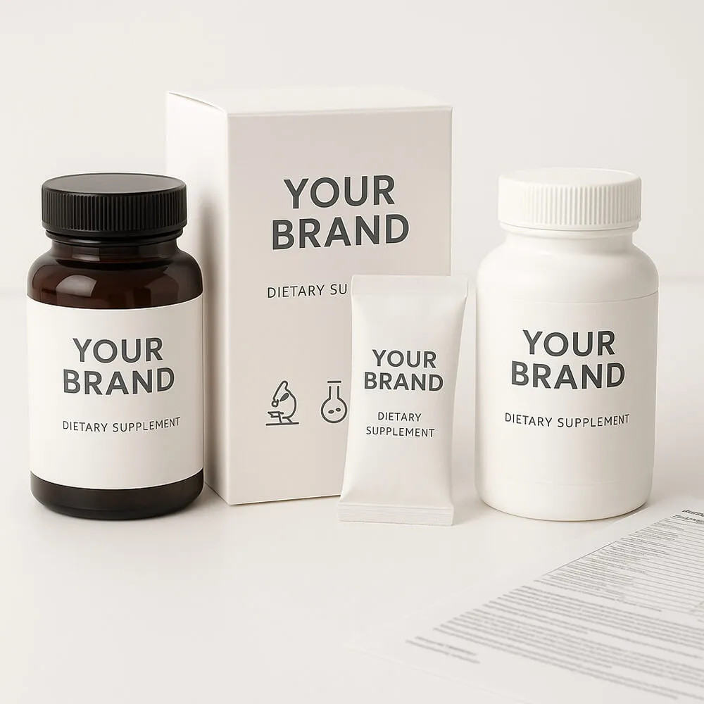 Professional private label supplement manufacturing with customizable packaging, third-party lab-tested ingredients, and regulatory support