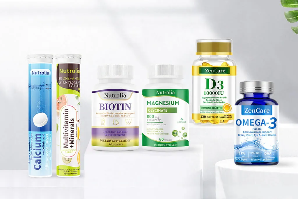 Various customized packaging for different supplements